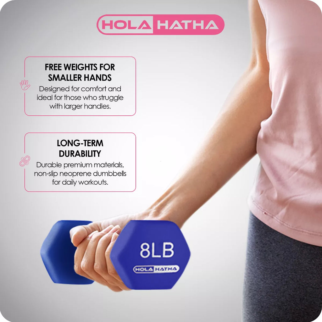Holahatha 146 Pound Neoprene Dumbbell Full Body Weight Set with Storage Rack