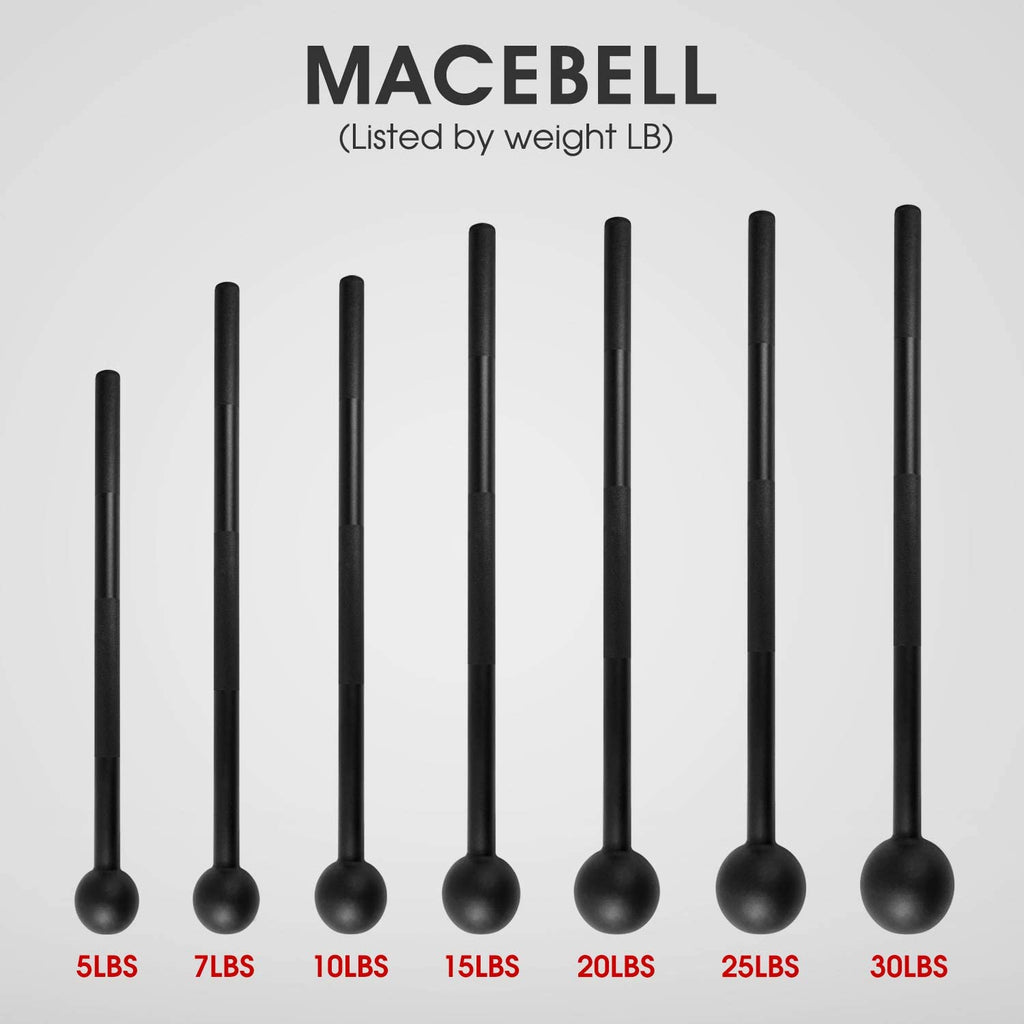 Versatile Steel Mace Bell for Comprehensive Full Body Workouts - Available in Weights from 5 to 30 LB