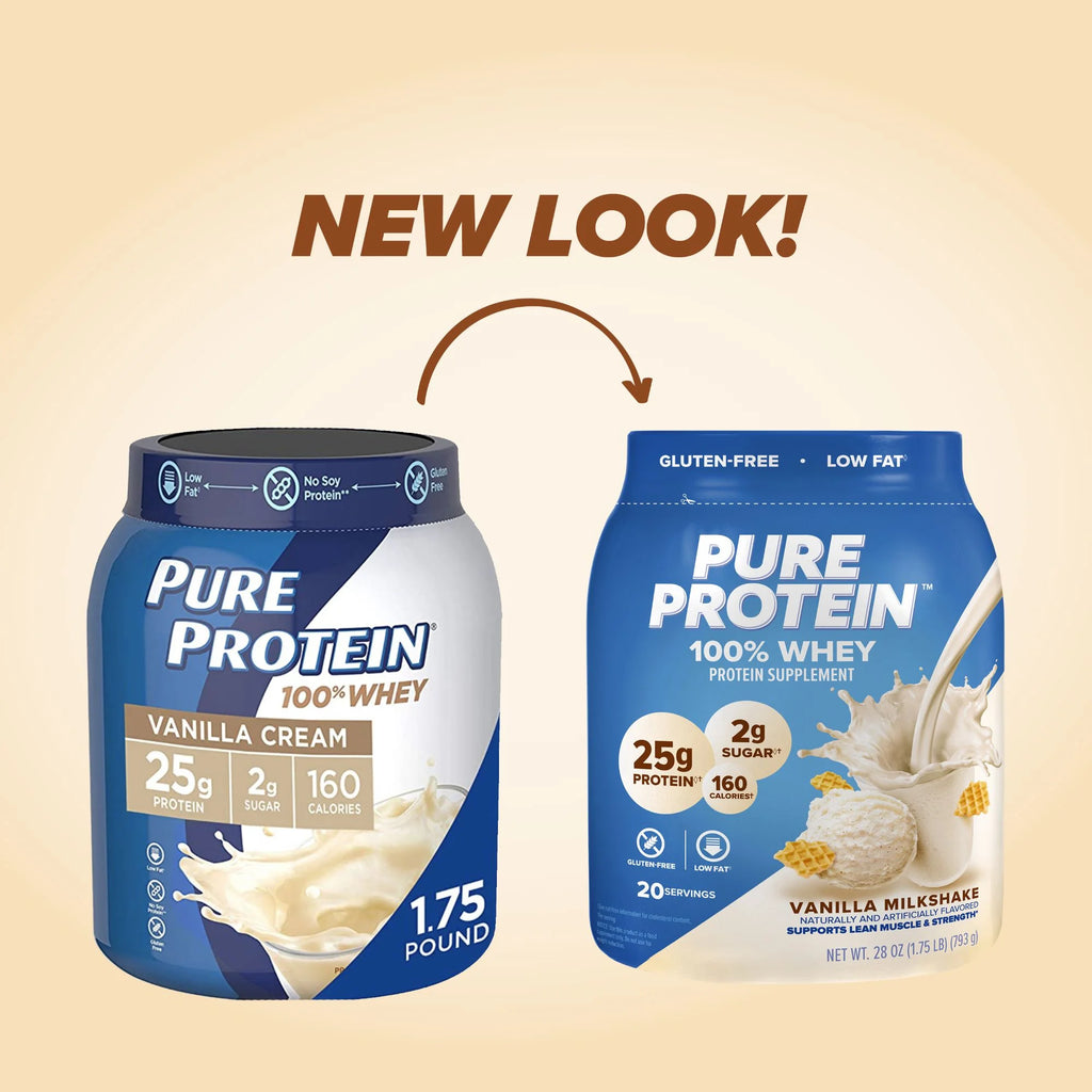 Indulge in Delicious Vanilla Cream Whey Protein Powder - 25G Protein per Serving, 1.75 Lbs