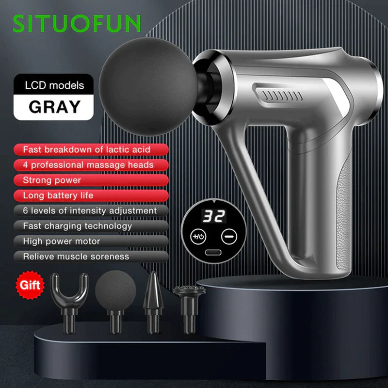 SITUOFUN 32-Level Deep Tissue Massage Gun - Ultimate Pain Relief & Relaxation for Neck, Back, and Body