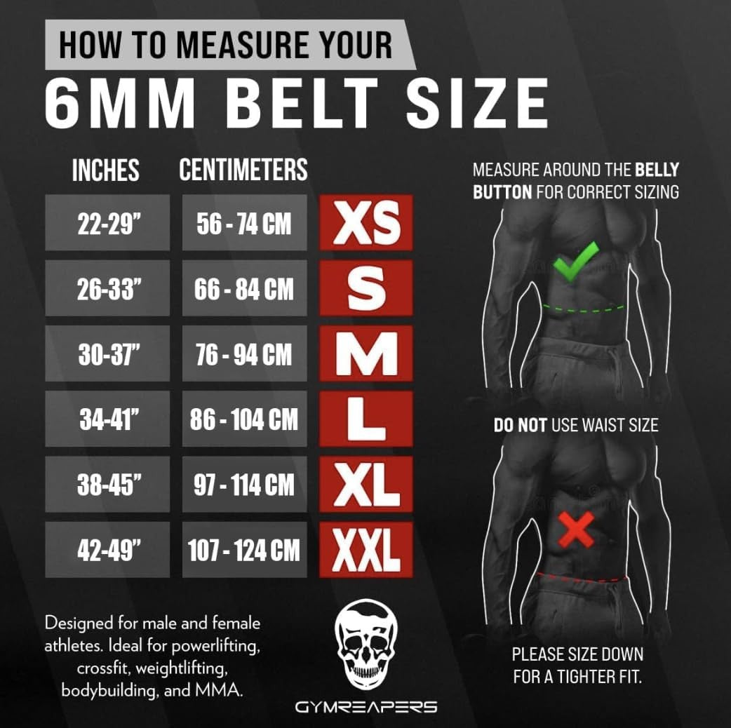 Weightlifting Belt 6MM Genuine Leather - Double Prong Power Belt Heavy Duty 4...