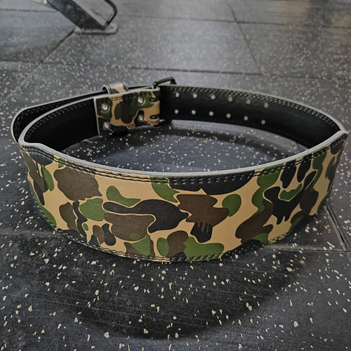 Adjustable Camo Weightlifting Belt Competition Powerlifting Belt with Waist Pad Professional Gym Fitness Belt for Squat Deadlift