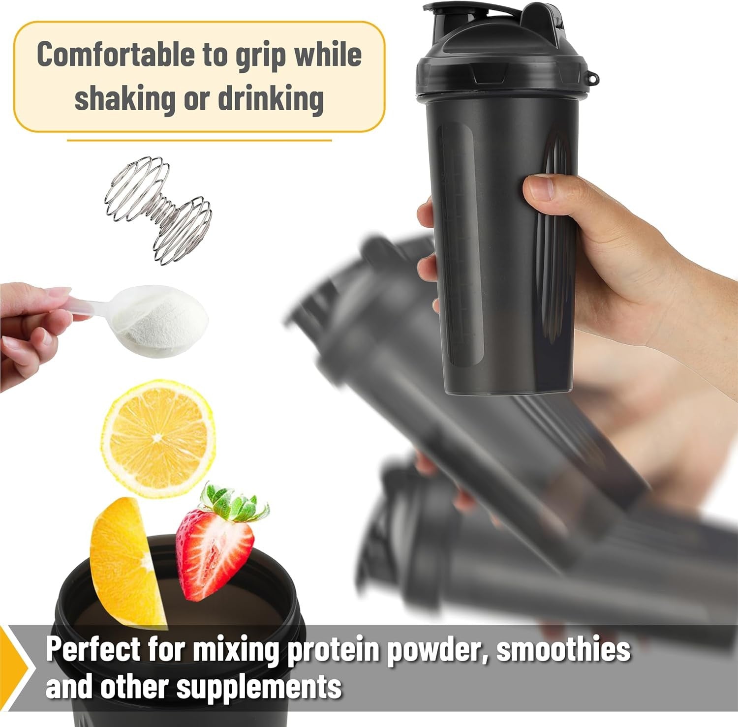 Mr. Pen- Shaker Bottles for Protein Mixes, 28 Oz, Shaker Bottle Wire Whisk
