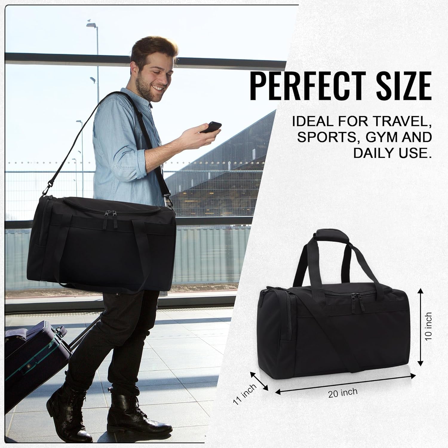 Heavy Duty Multi Pocket Durable Sports Gym Equipment Travel Duffel Bag