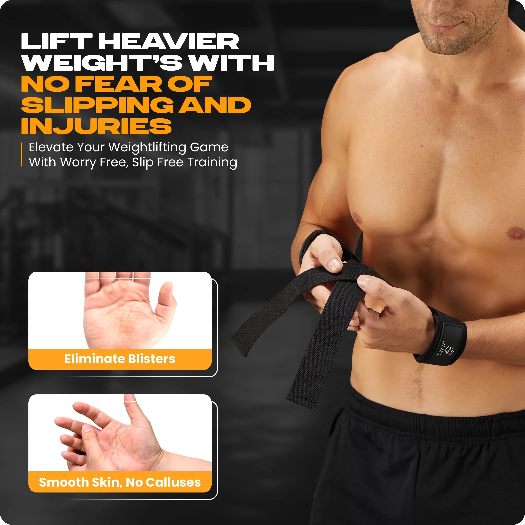 Weightlifting Wrist Straps – 2-Pack Adjustable Padded Neoprene Lifting Straps for Gym, for Men & Women