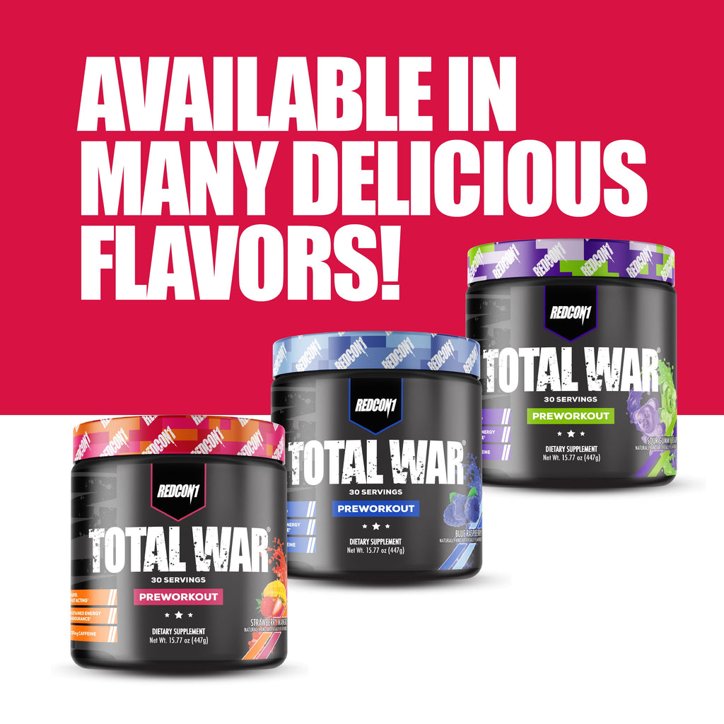 Total War Strawberry Kiwi Pre-Workout Powder - Unleash Energy & Focus with 30 Powerful Servings!