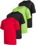 Boys' 4-Pack Active Dry Fit Shirts - Ideal for Young Athletes