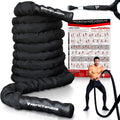 50 Ft Heavy Duty Battle Ropes with Protective Sleeve - Ultimate Strength Training & Cardio Tool for CrossFit Enthusiasts