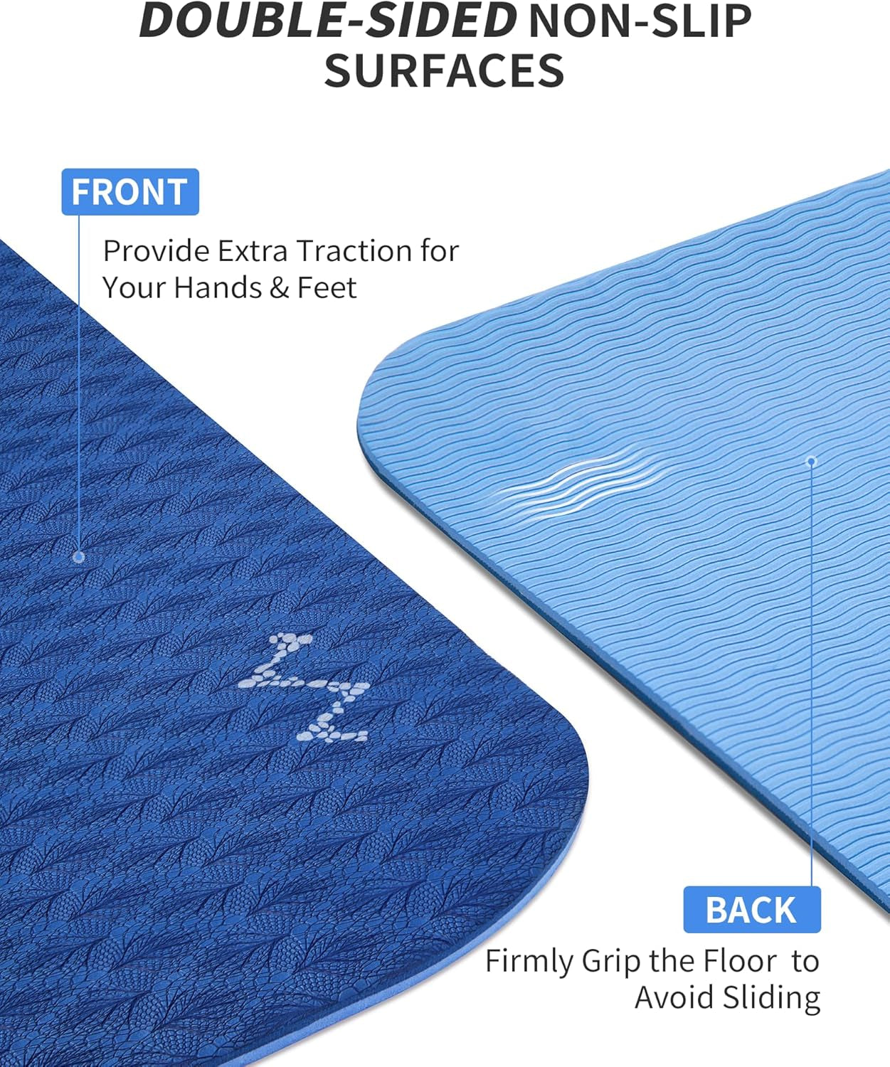 Premium Extra Thick 72" X 48" TPE Yoga Mat - Ultimate Comfort & Joint Protection for Home Gym & Apartment Workouts
