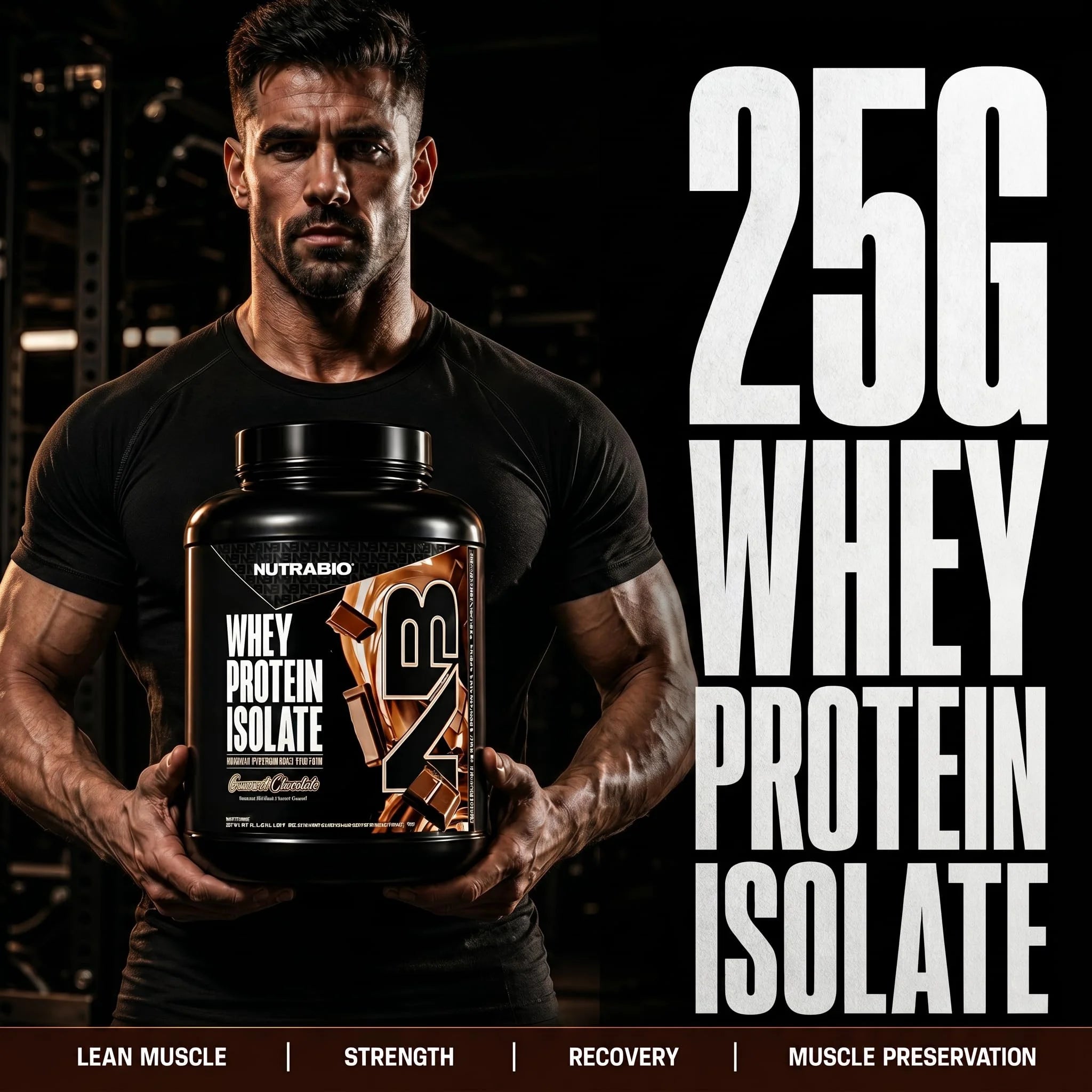 Premium Whey Protein Isolate - 25G Protein per Scoop, Complete Amino Acid Profile, Soy & Gluten Free, Non-GMO Gourmet Chocolate, 5 Lbs - No Fillers!
