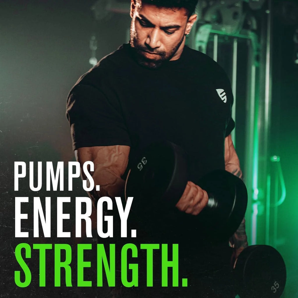 NITROSURGE Pre Workout Supplement - Ignite Your Energy & Achieve Intense Pumps - Delicious Green Apple Flavor, 30 Servings
