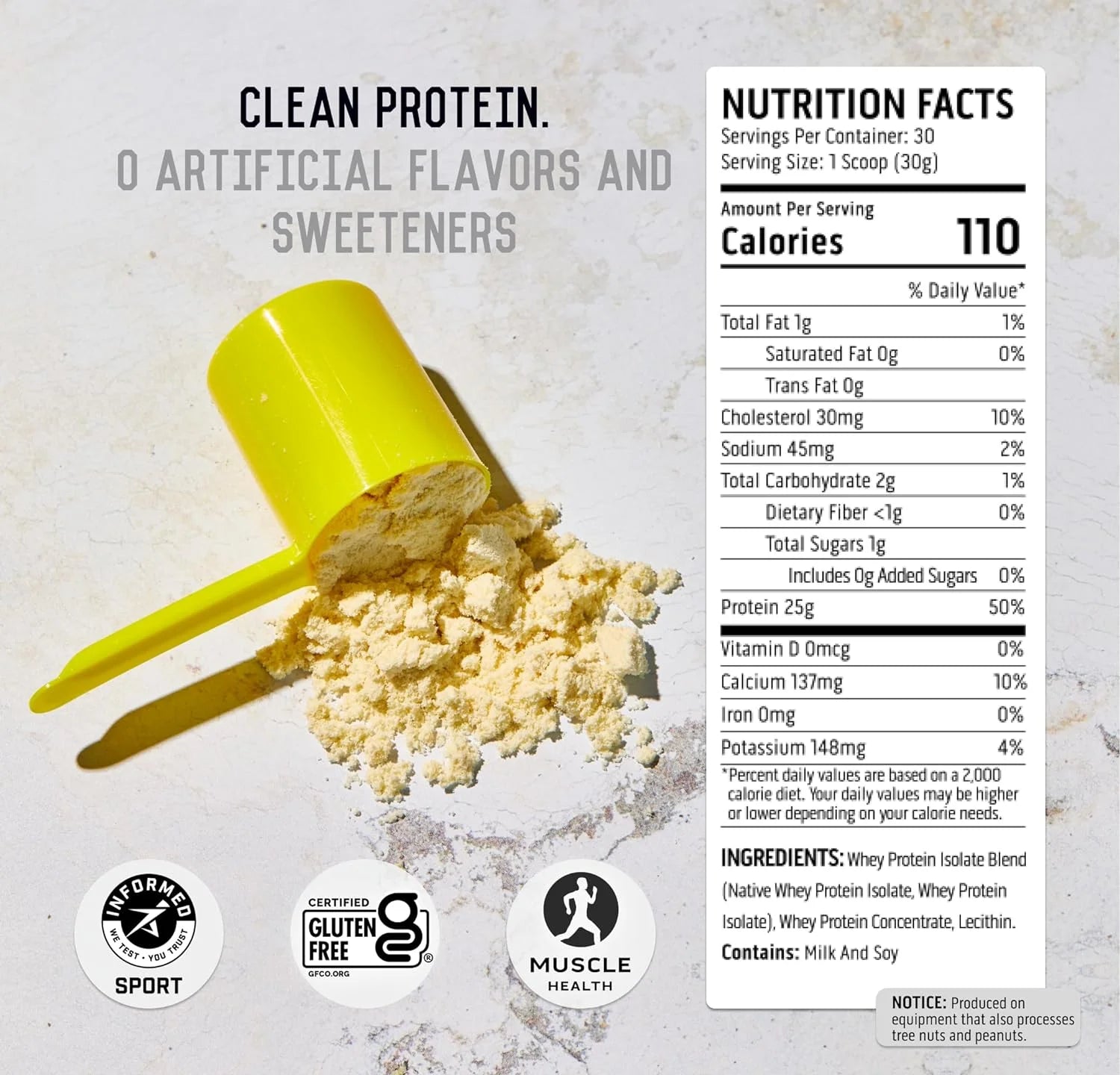 Premium 100% Whey Protein Isolate - Unflavored 2 Lb for Optimal Post Workout Recovery