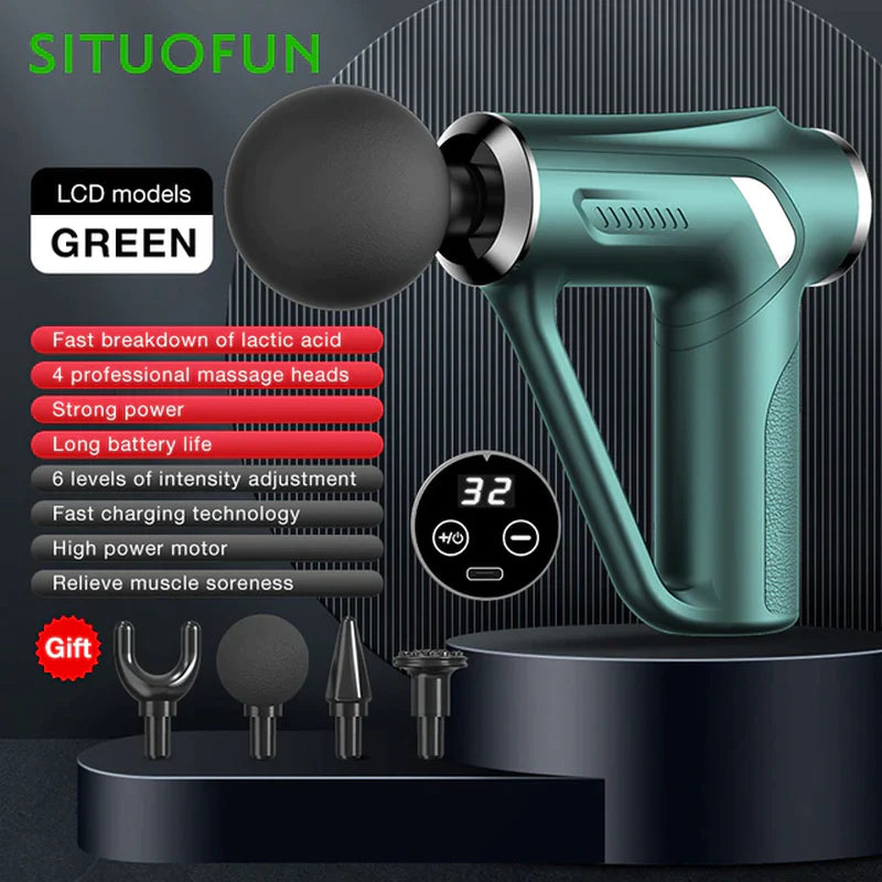 SITUOFUN 32-Level Deep Tissue Massage Gun - Ultimate Pain Relief & Relaxation for Neck, Back, and Body
