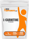 Bulksupplements L-Carnitine Powder - Unflavored Amino Acid for Boosted Energy & Fat Metabolism, 1G per Serving, 250G