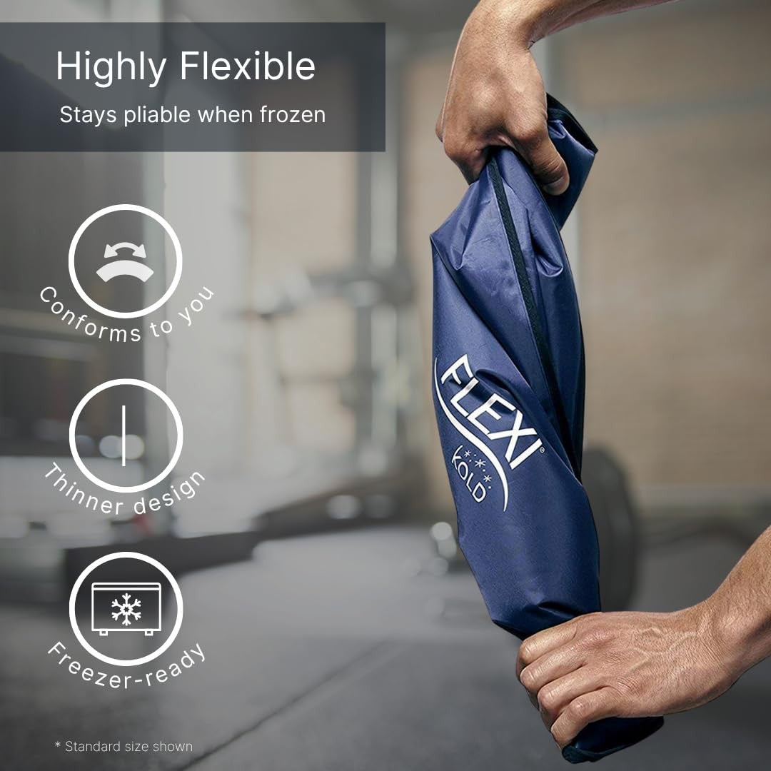 Flexikold Gel Ice Packs - Reusable Knee Wraps for Injury & Pain Relief - 2PK