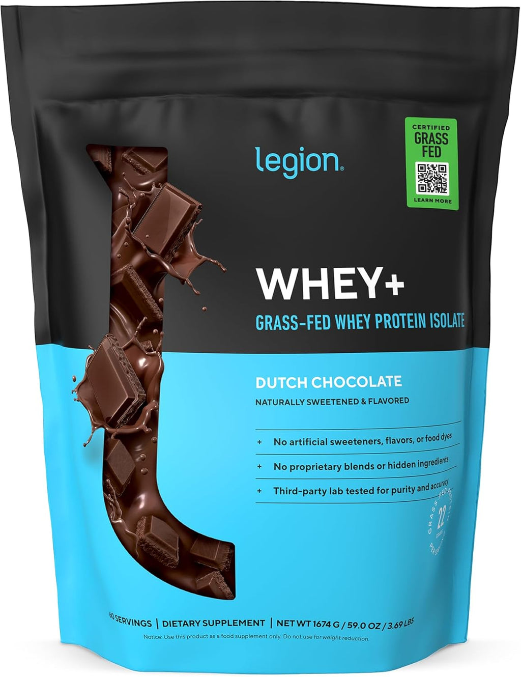 Premium Grass-Fed Whey Isolate Protein Powder (Chocolate, 60 Servings) - Low Calorie, Non-GMO, Sugar-Free, Lactose & Gluten Free, All-Natural Fuel for Your Fitness Goals