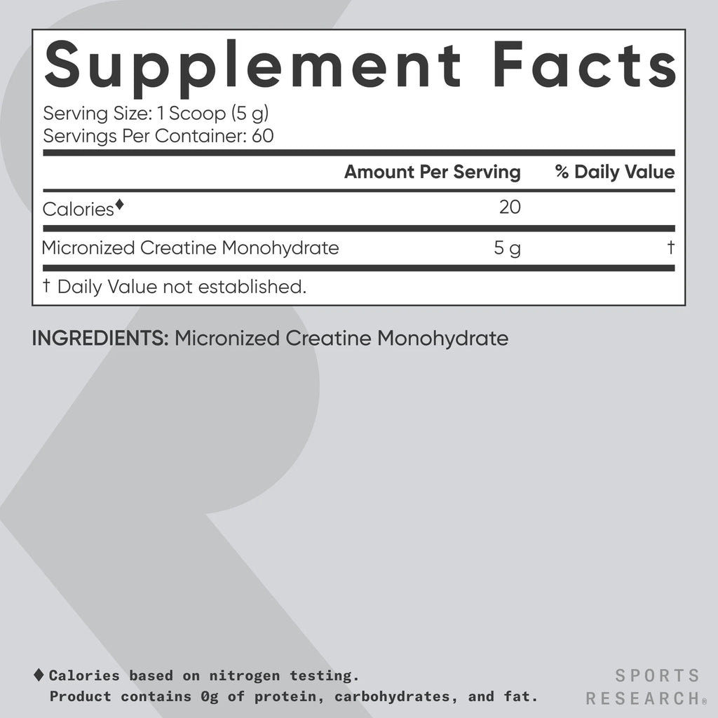 Premium Micronized Creatine Monohydrate - 5G Per Serving, 60 Servings for Ultimate Performance and Muscle Growth - 10.58 Oz