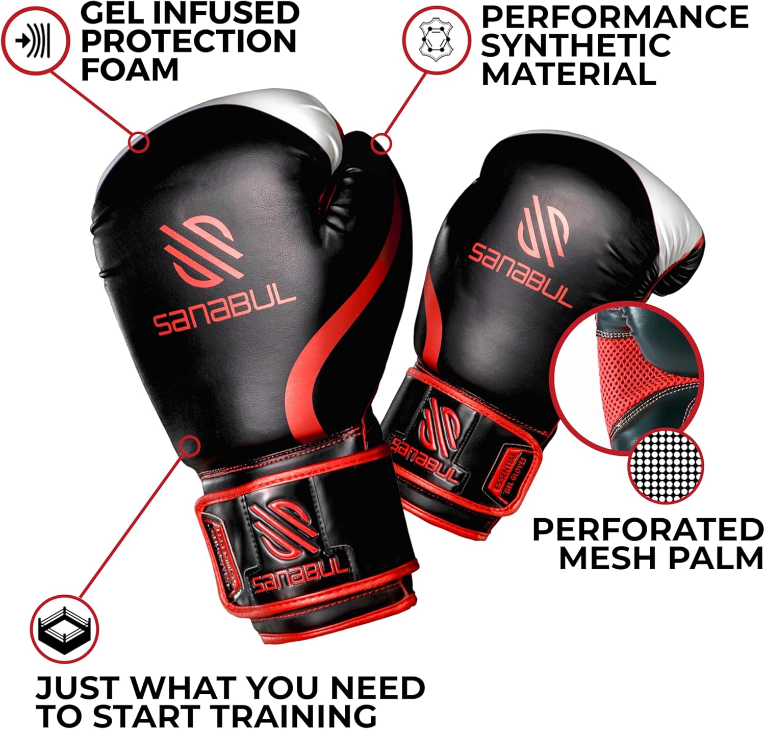 Ultimate Essential Gel Boxing Gloves for Men & Women - Perfect for Kickboxing, MMA, Muay Thai, and Heavy Bag Training