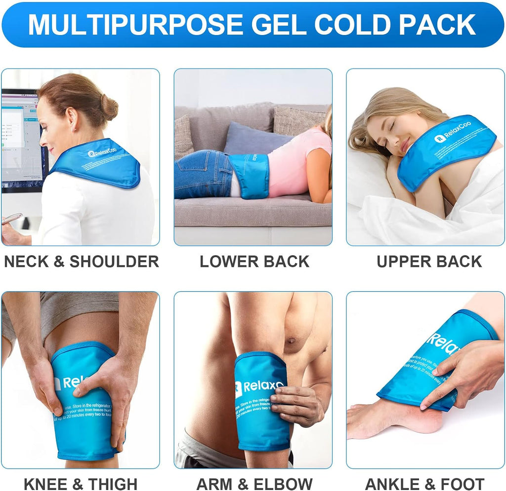 Neck Ice Pack Wrap, Reusable Gel Ice Pack for Neck Shoulders, Cold Compress Ther