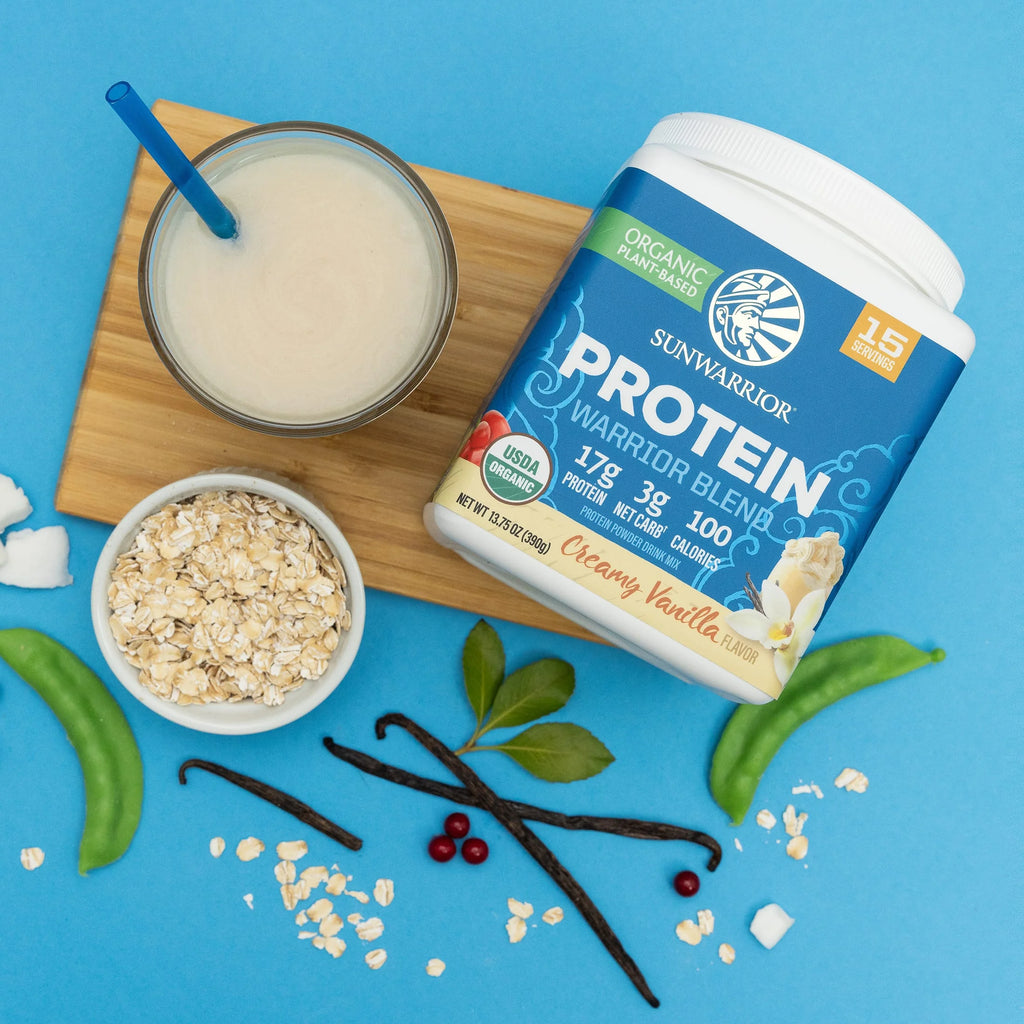 Organic Vanilla Protein Powder - Vegan Superfood, Plant-Based Protein, 13.75oz