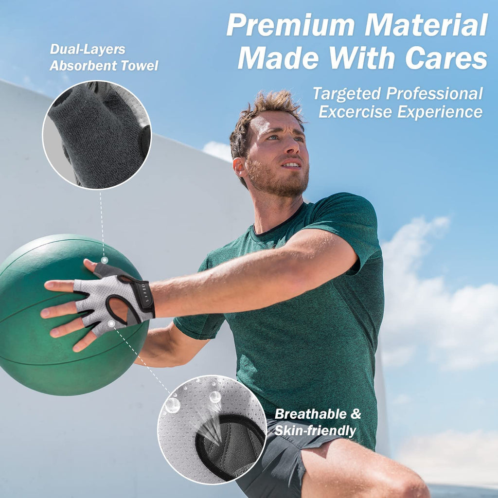 Freedom Workout Gloves - Premium Fingerless Weight Lifting Gloves for Powerlifting & Gym - Unisex Design with Curved Open Back for Ultimate Comfort and Performance