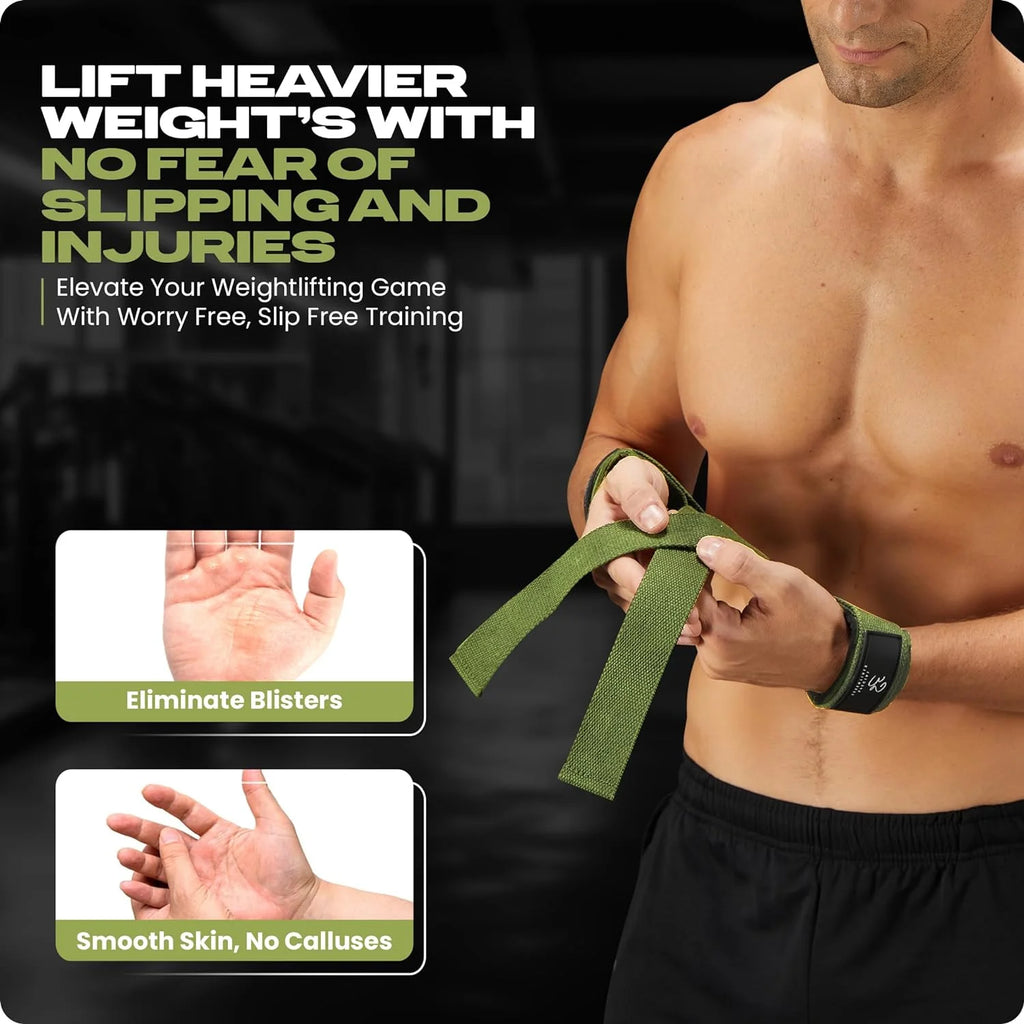 Weightlifting Wrist Straps – 2-Pack Adjustable Padded Neoprene Lifting Straps for Gym, for Men & Women