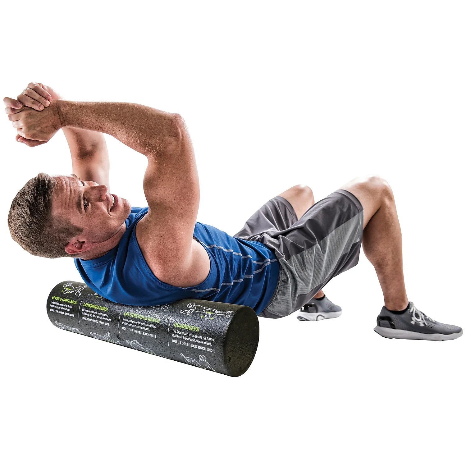 High-Density Foam Massage Roller with 12 Guided Exercises for Ultimate Muscle Relief