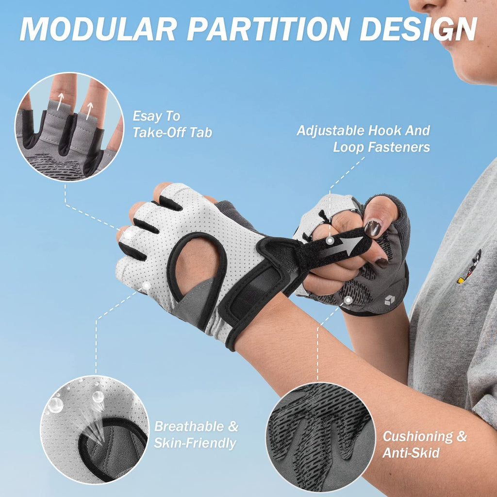 Freedom Workout Gloves - Premium Fingerless Weight Lifting Gloves for Powerlifting & Gym - Unisex Design with Curved Open Back for Ultimate Comfort and Performance