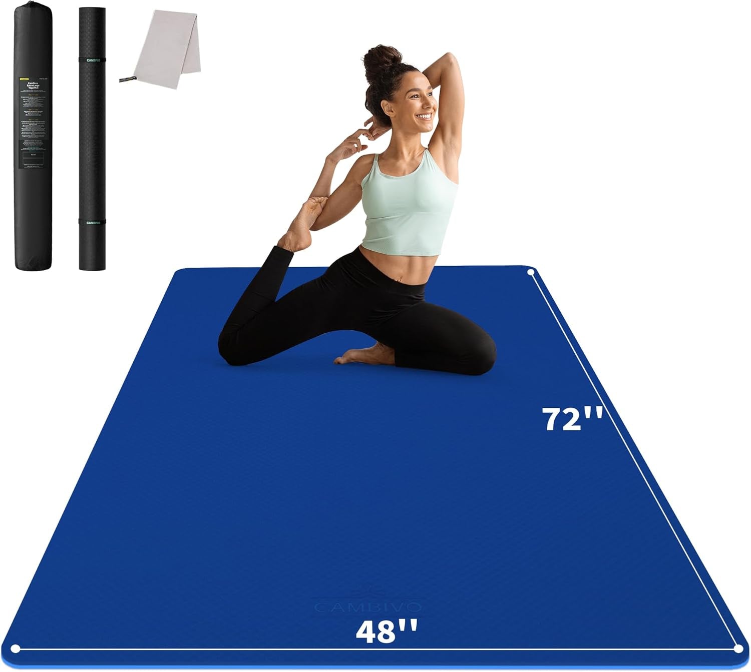 Premium Extra Thick 72" X 48" TPE Yoga Mat - Ultimate Comfort & Joint Protection for Home Gym & Apartment Workouts