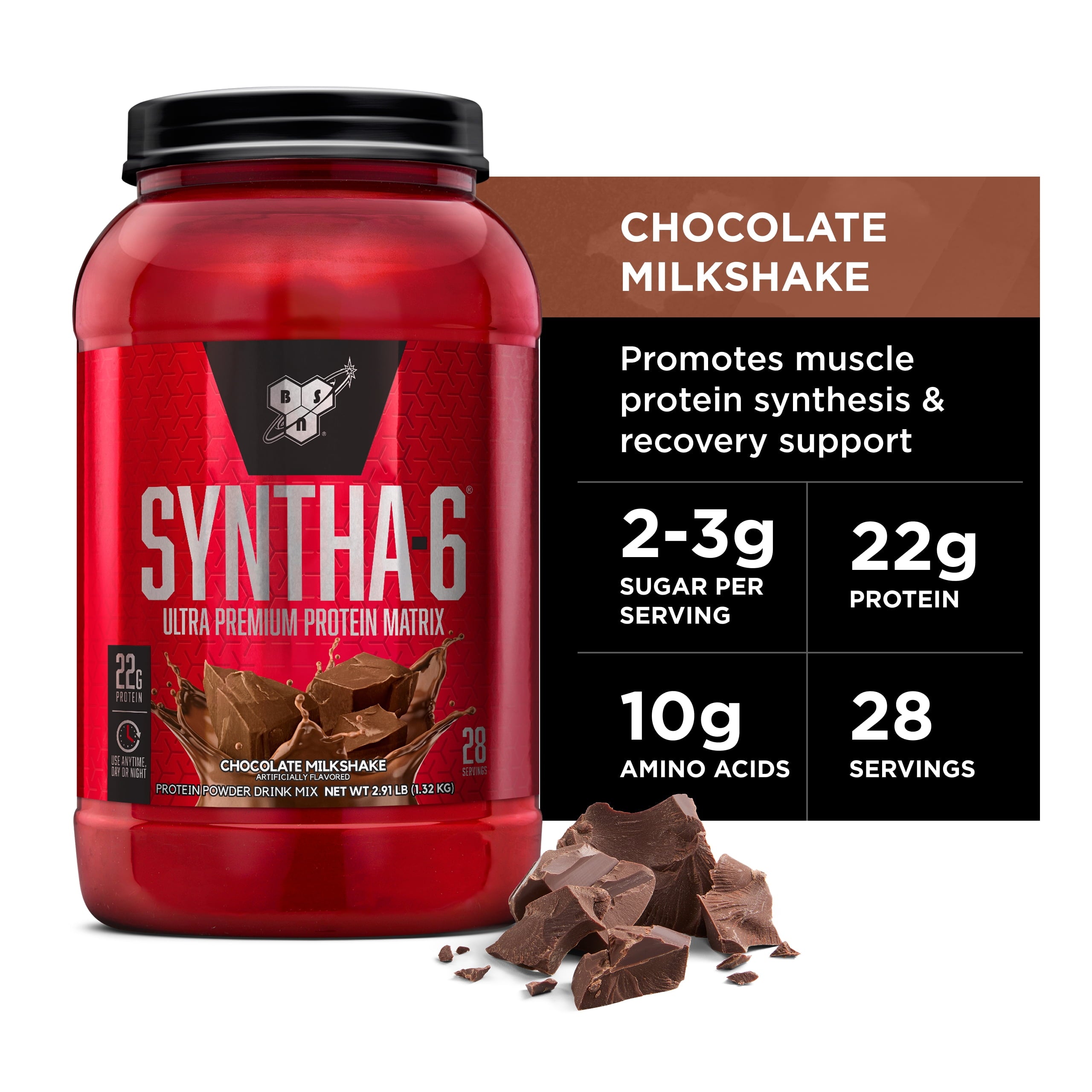 Indulge in Delicious Chocolate Syntha 6 Whey Protein Powder - 2.91Lb for Ultimate Muscle Growth & Recovery!