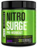 NITROSURGE Pre Workout Supplement - Experience Explosive Energy & Intense Pumps - Grape Flavor, 30 Servings for Ultimate Strength & Focus