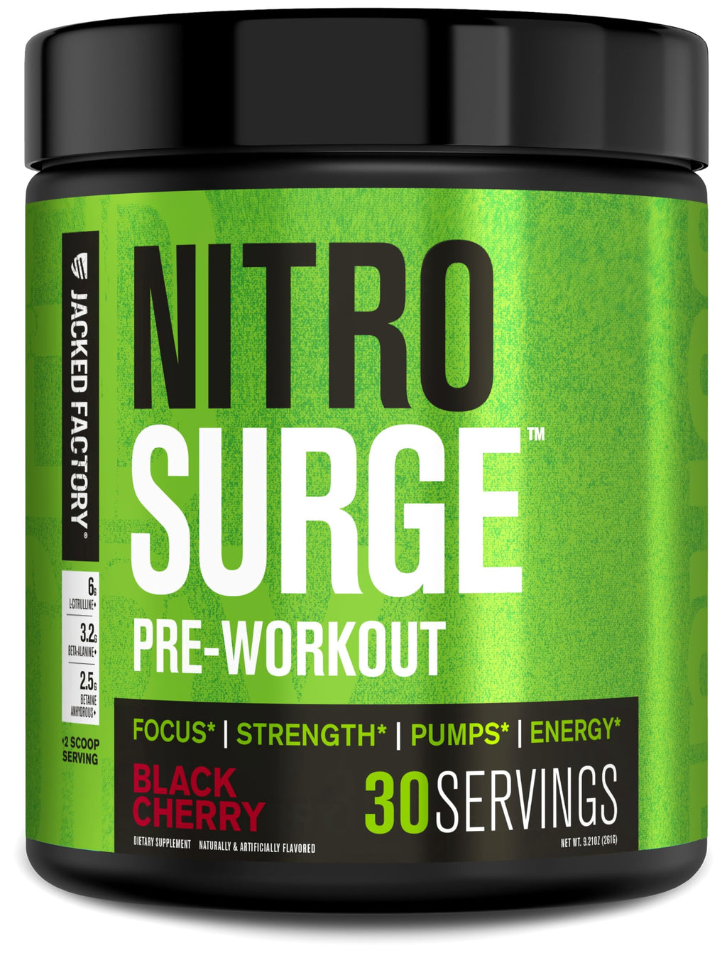 NITROSURGE Pre Workout Supplement - Experience Unstoppable Energy & Explosive Pumps - Delicious Black Cherry Flavor, 30 Servings
