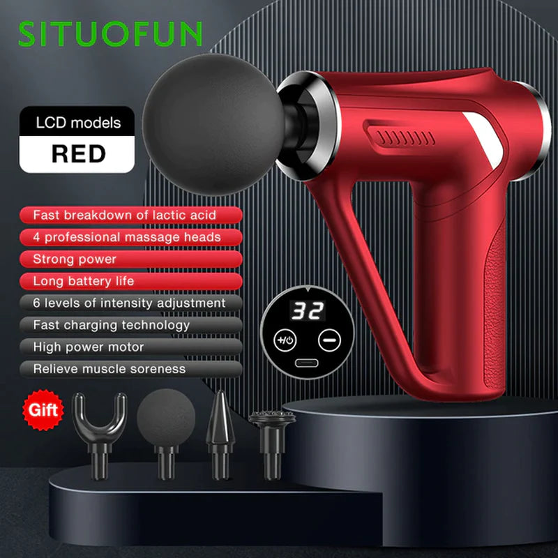 SITUOFUN 32-Level Deep Tissue Massage Gun - Ultimate Pain Relief & Relaxation for Neck, Back, and Body