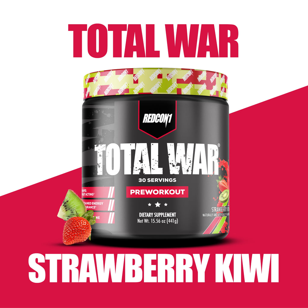 Total War Strawberry Kiwi Pre-Workout Powder - Unleash Energy & Focus with 30 Powerful Servings!