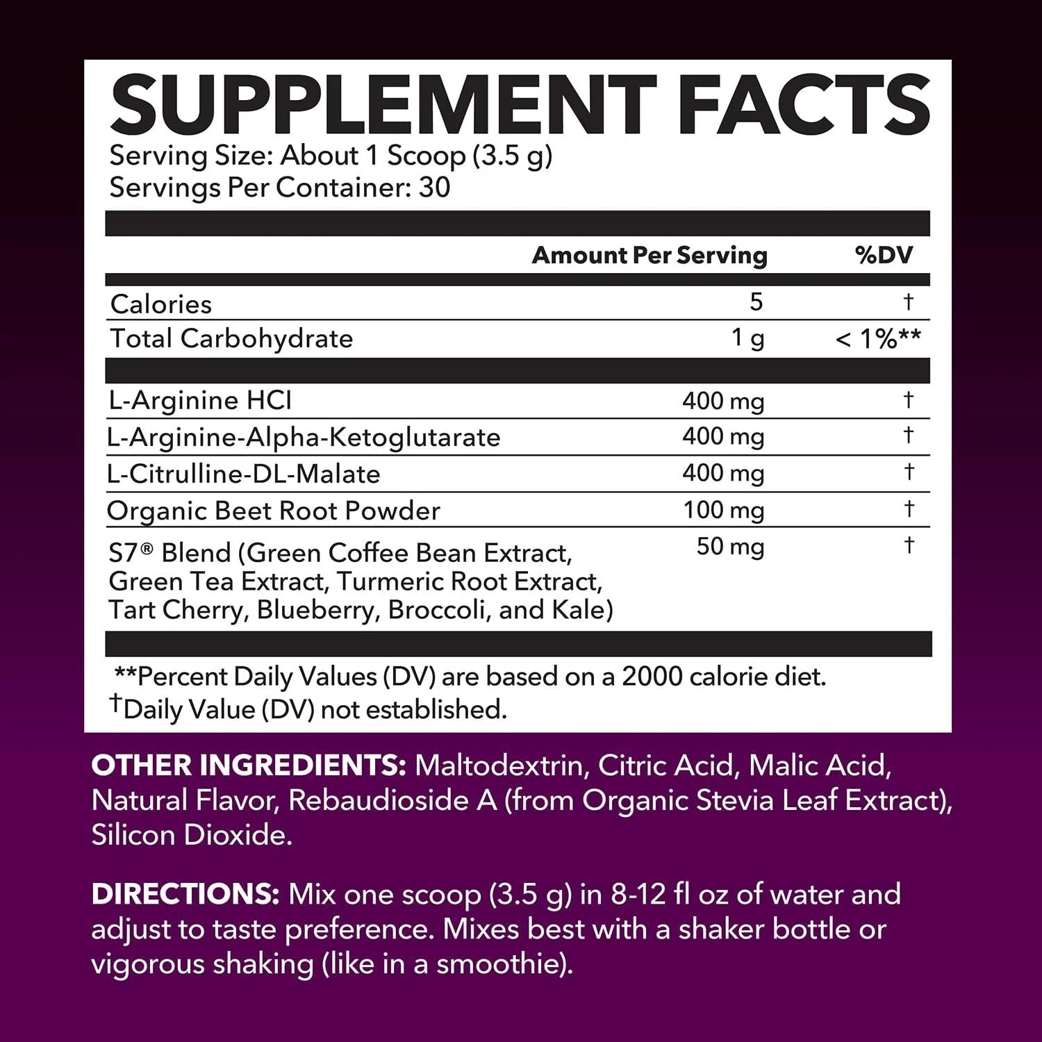 Havasu L-Arginine Powder - Nitric Oxide Boosting Pre-Workout Supplement, Delicious Mixed Berry Flavor, 3.7 Oz