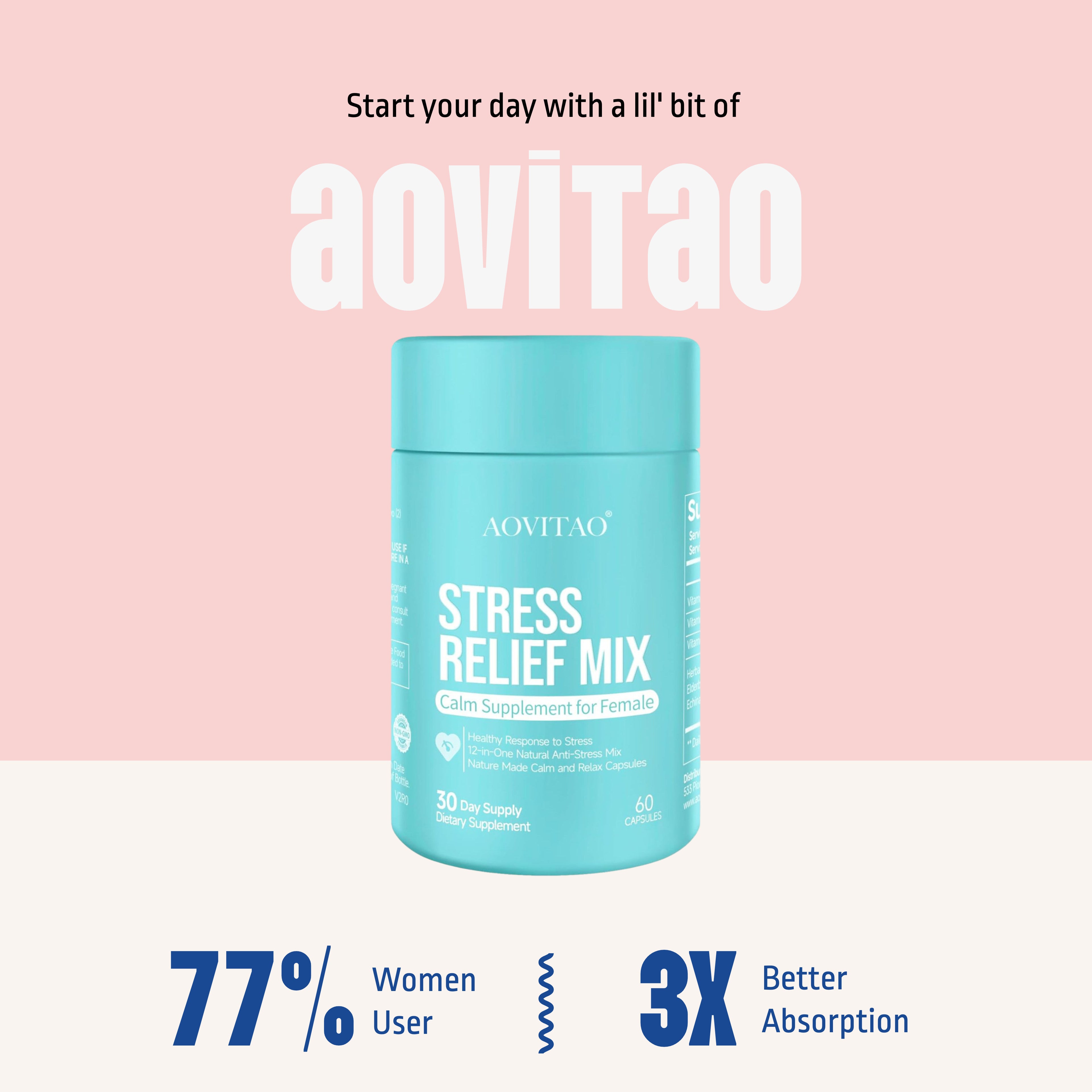 Ashwagandha Women's Supplement with L-Theanine & Magnesium - Stress Relief, Focus & Relaxation Support for Anxiety Relief