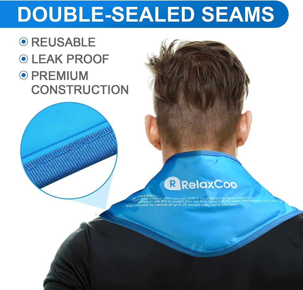 Neck Ice Pack Wrap, Reusable Gel Ice Pack for Neck Shoulders, Cold Compress Ther