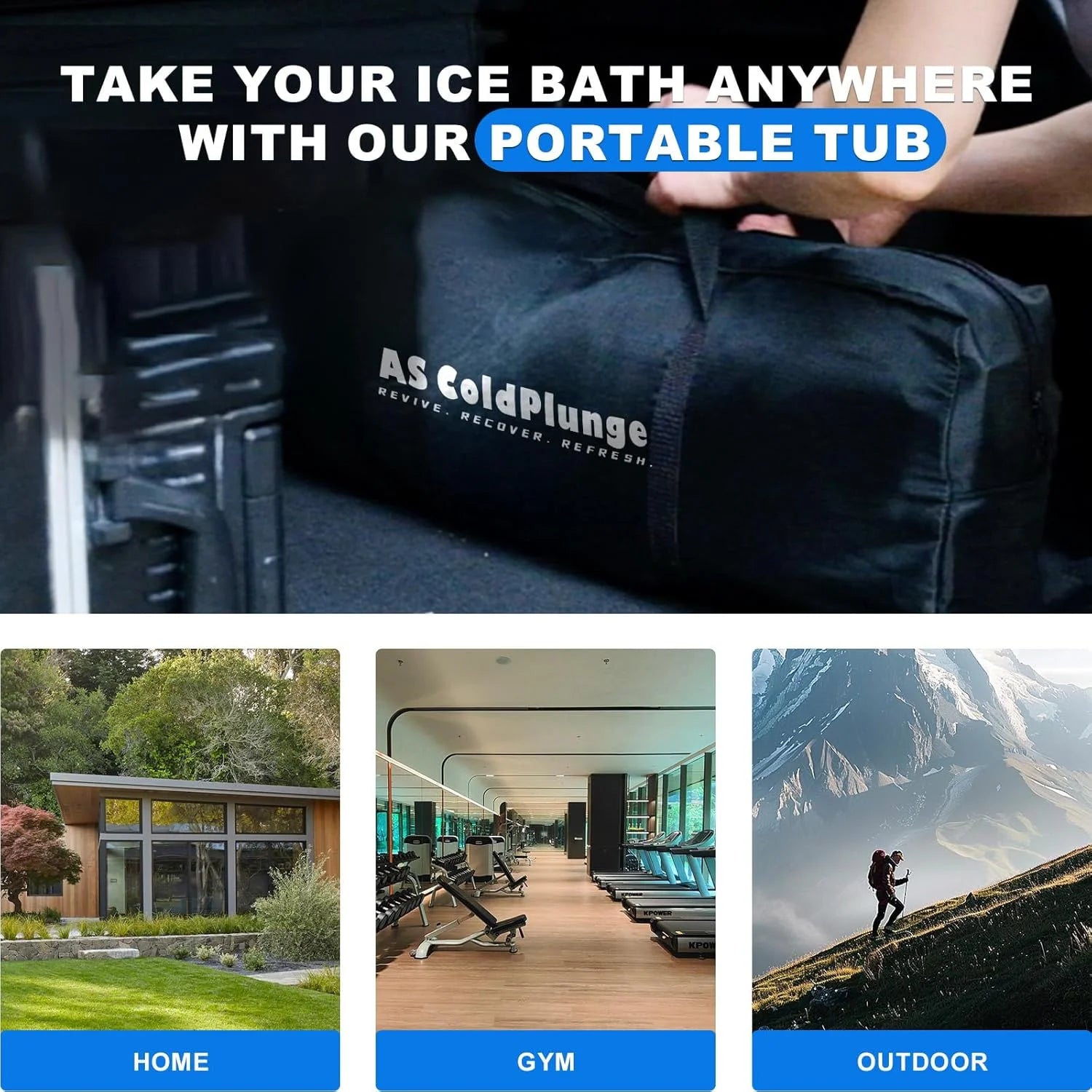 Ultimate XL Ice Bath Tub for Cold Plunge Therapy - 120 Gallon Inflatable Ice Barrel with Insulated Lid & Step Stool - Perfect for Indoor & Outdoor Use!