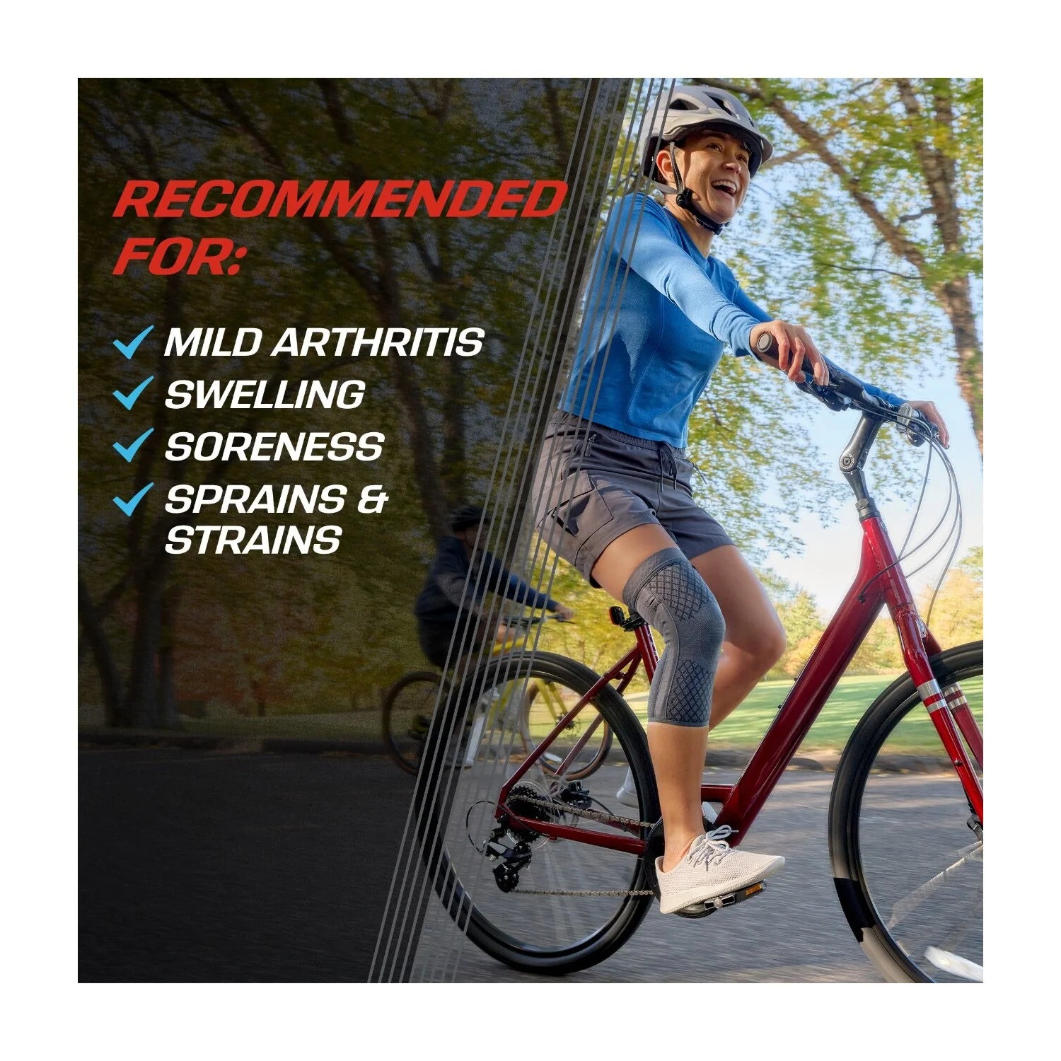 Ultimate Flex Comfort Compression Knee Sleeve with Stabilizers - Large/X-Large for Superior Support and Pain Relief