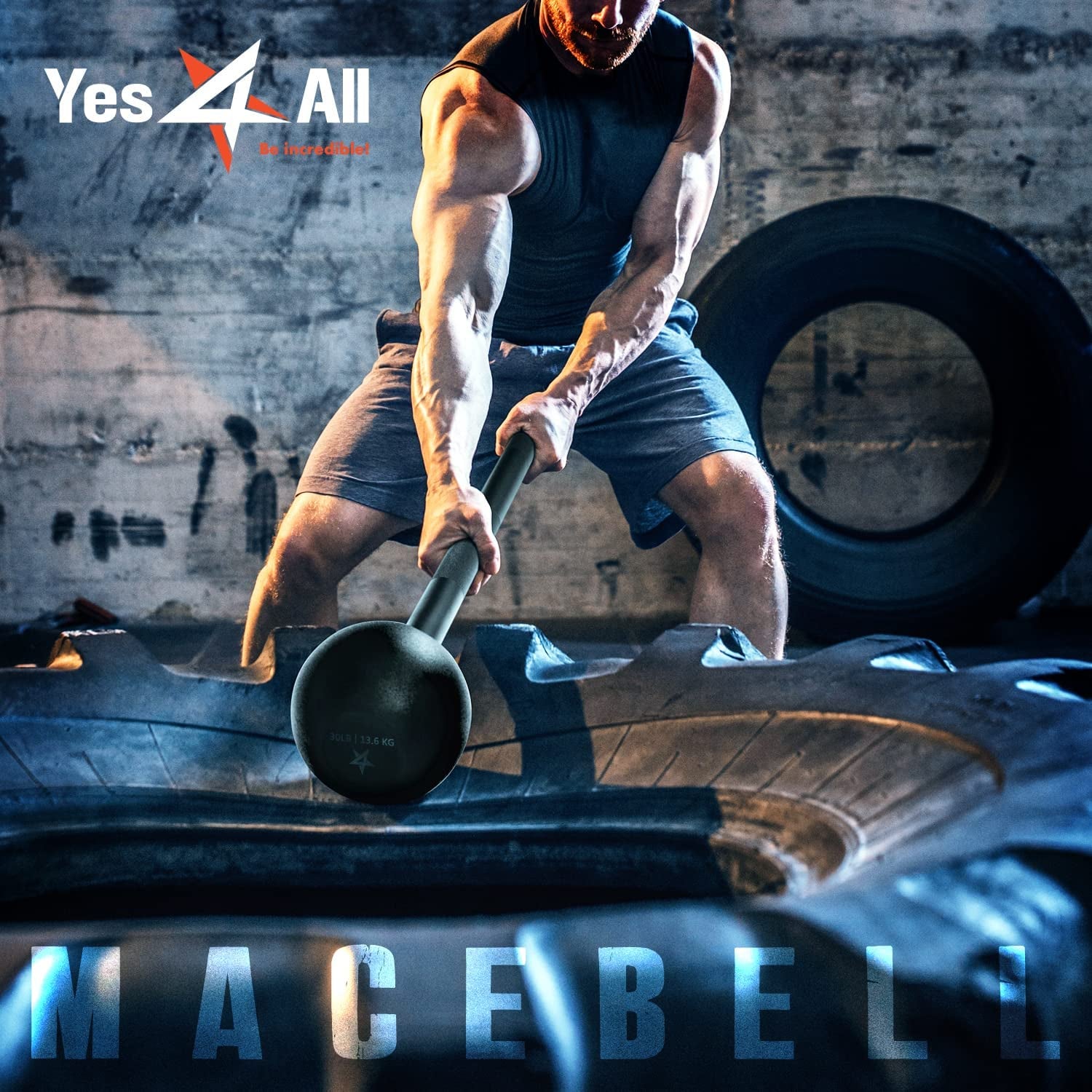 Versatile Steel Mace Bell for Comprehensive Full Body Workouts - Available in Weights from 5 to 30 LB