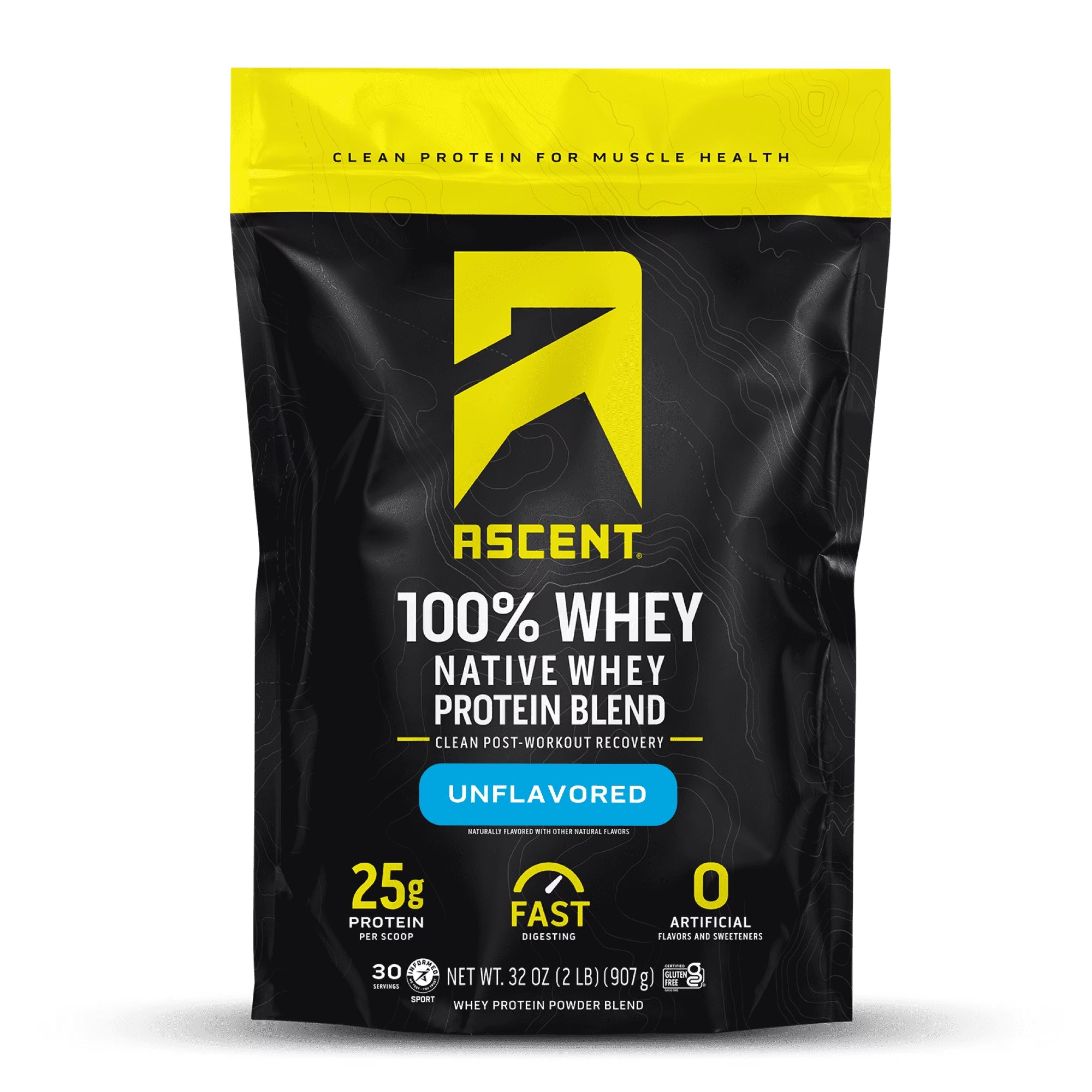 Premium 100% Whey Protein Isolate - Unflavored 2 Lb for Optimal Post Workout Recovery