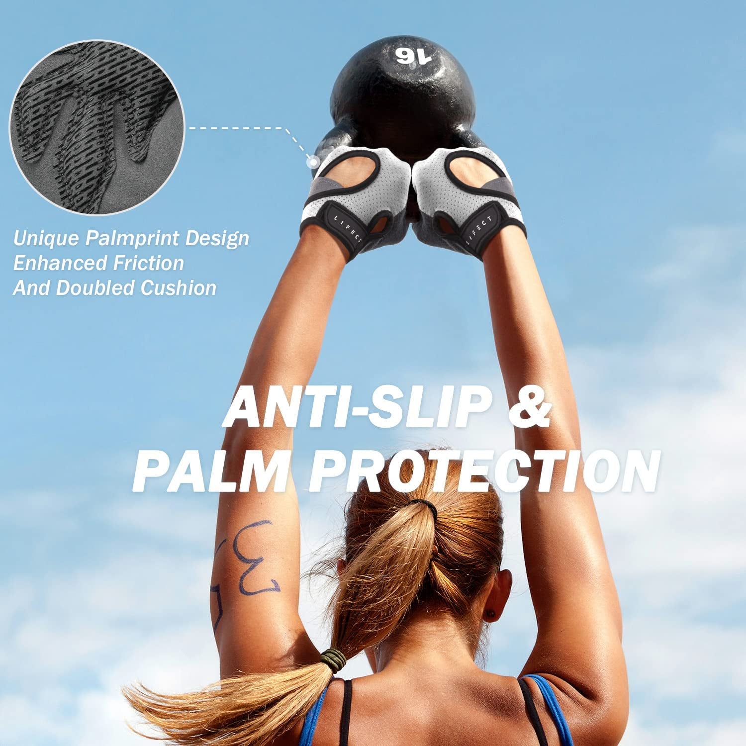 Freedom Workout Gloves - Premium Fingerless Weight Lifting Gloves for Powerlifting & Gym - Unisex Design with Curved Open Back for Ultimate Comfort and Performance