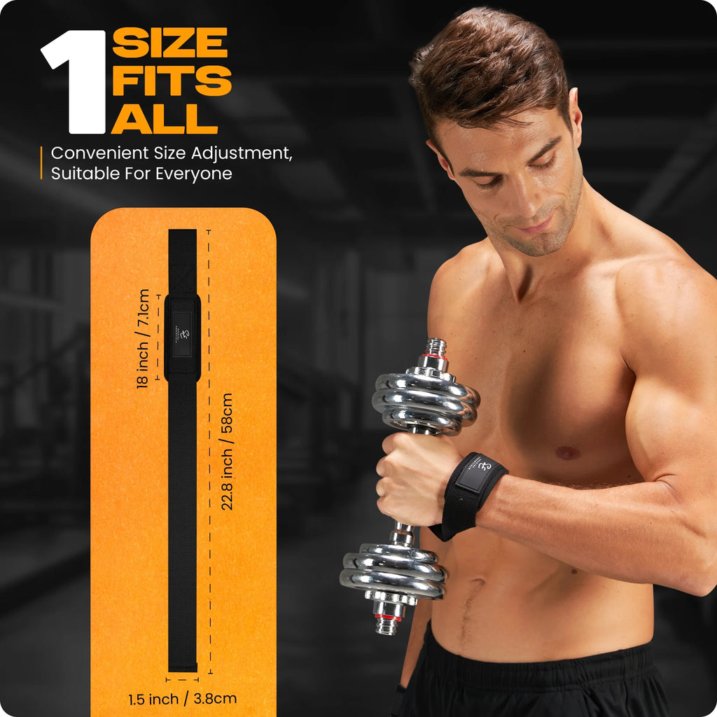 Weightlifting Wrist Straps – 2-Pack Adjustable Padded Neoprene Lifting Straps for Gym, for Men & Women