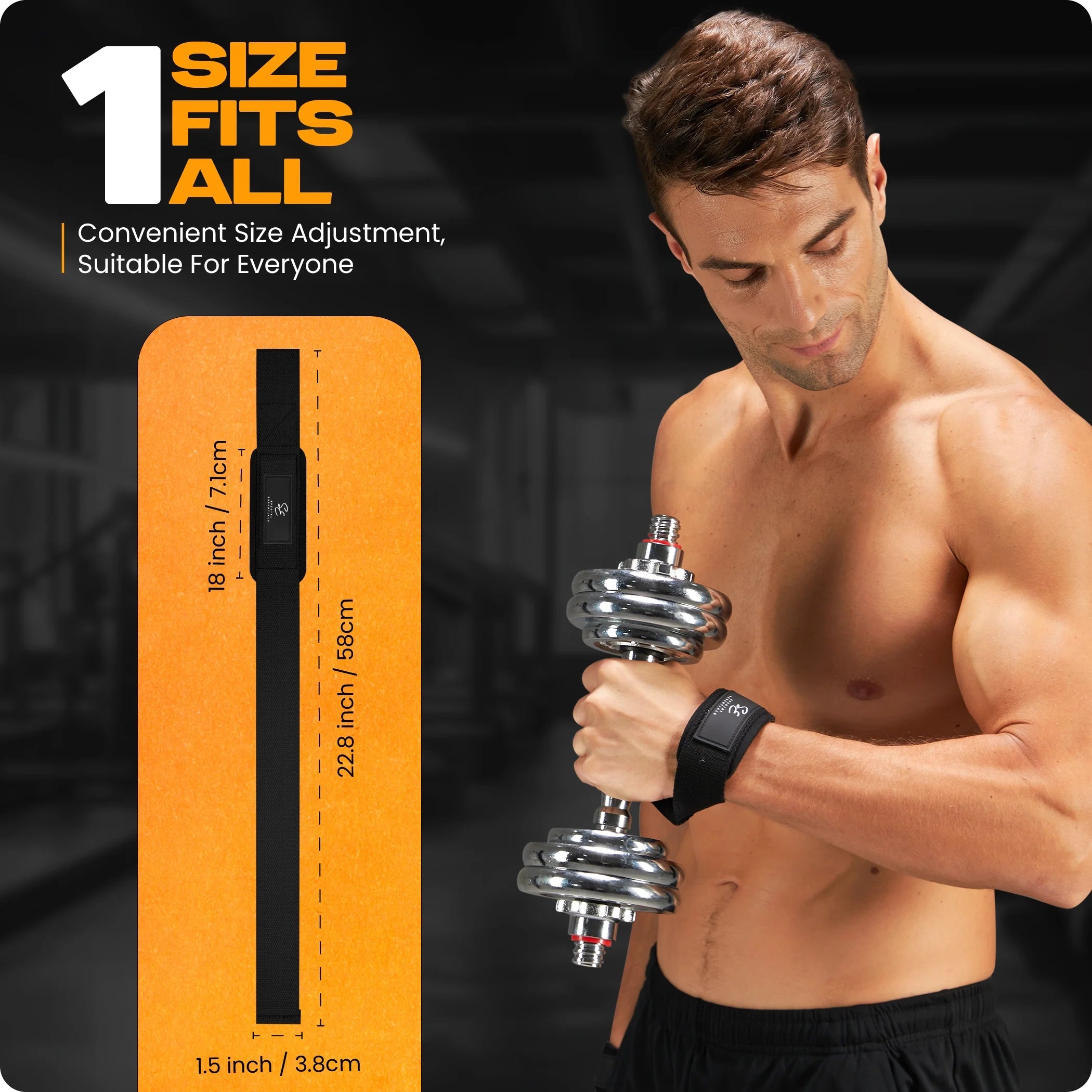 Weightlifting Wrist Straps – 2-Pack Adjustable Padded Neoprene Lifting Straps for Gym, for Men & Women