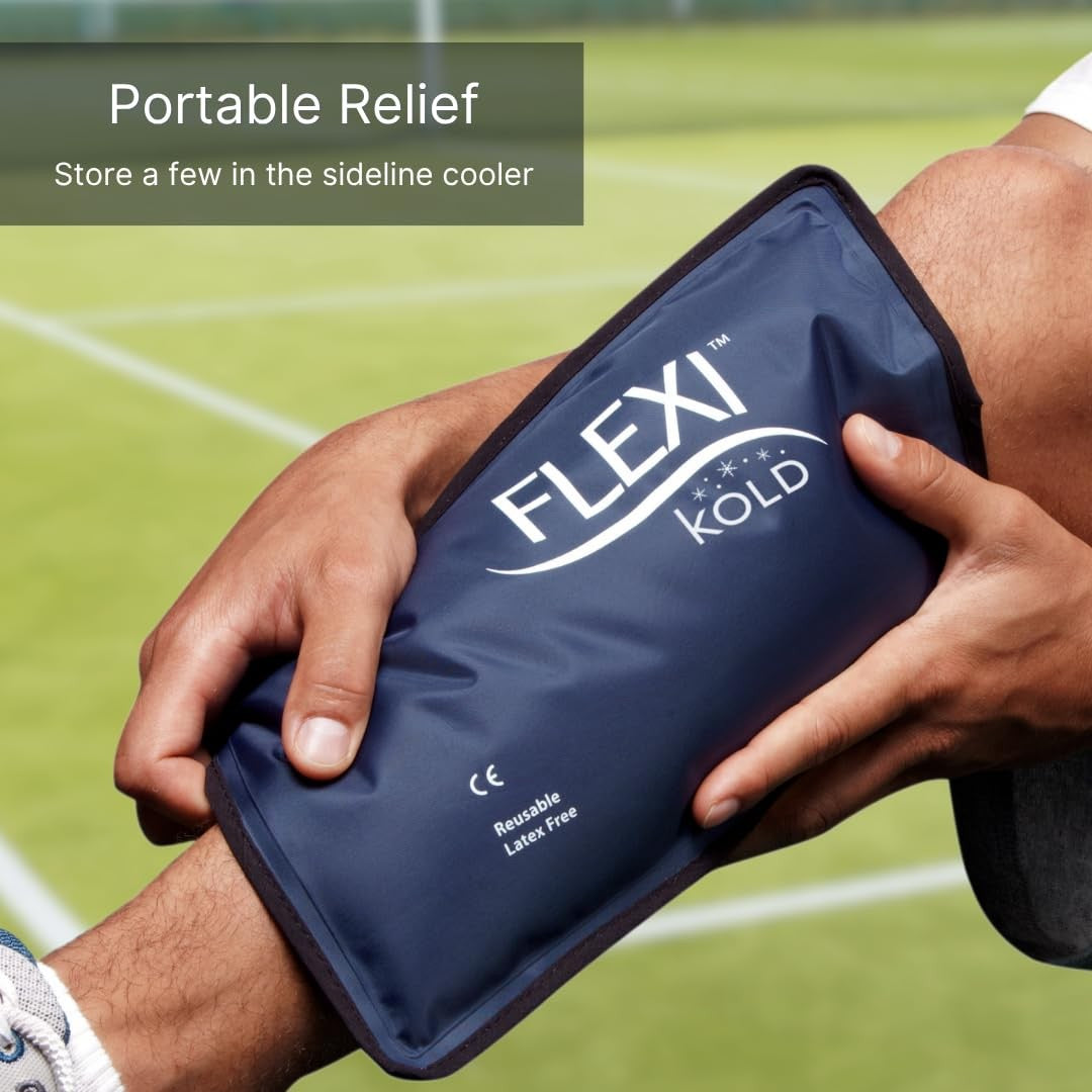 Flexikold Gel Ice Packs - Reusable Knee Wraps for Injury & Pain Relief - 2PK