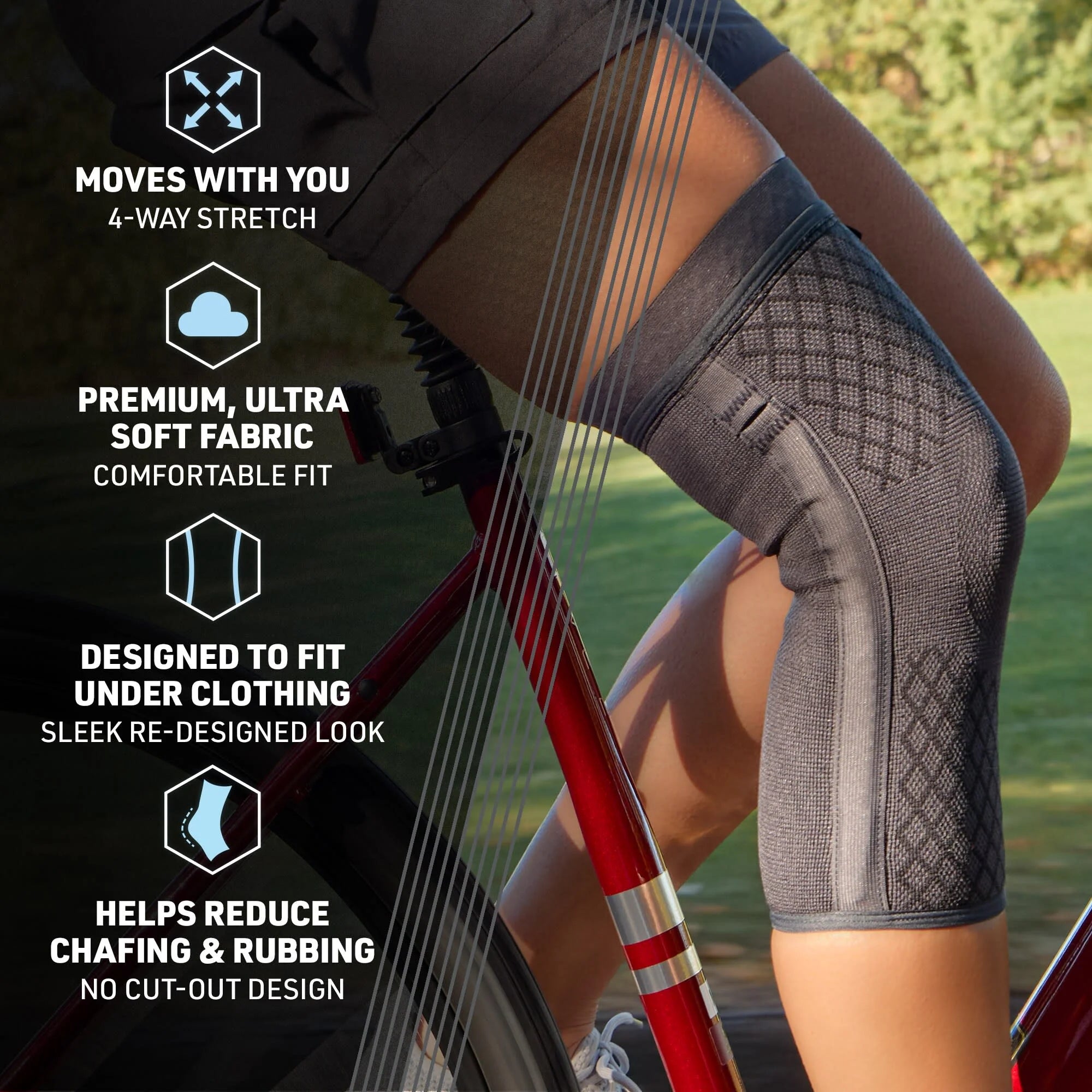 Ultimate Flex Comfort Compression Knee Sleeve with Stabilizers - Large/X-Large for Superior Support and Pain Relief
