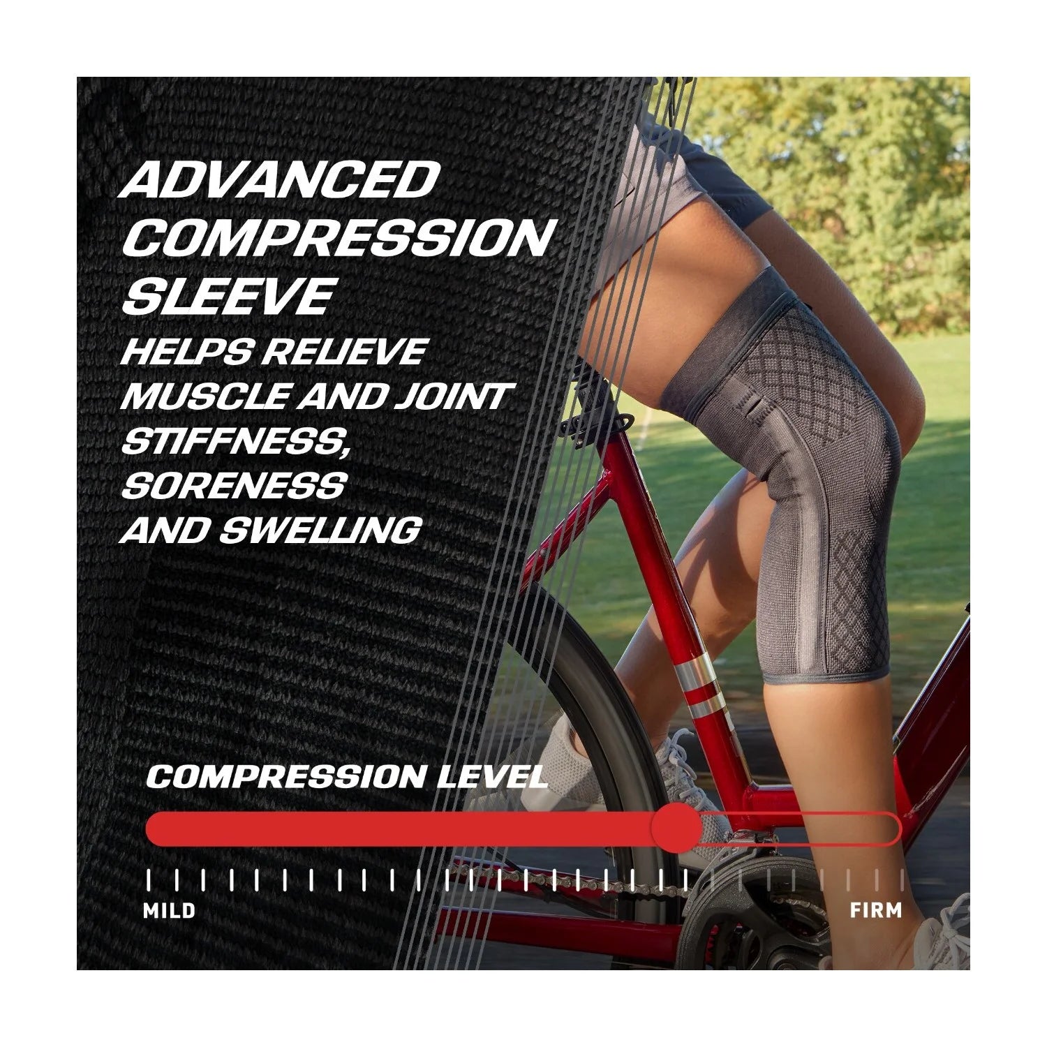 Ultimate Flex Comfort Compression Knee Sleeve with Stabilizers - Large/X-Large for Superior Support and Pain Relief