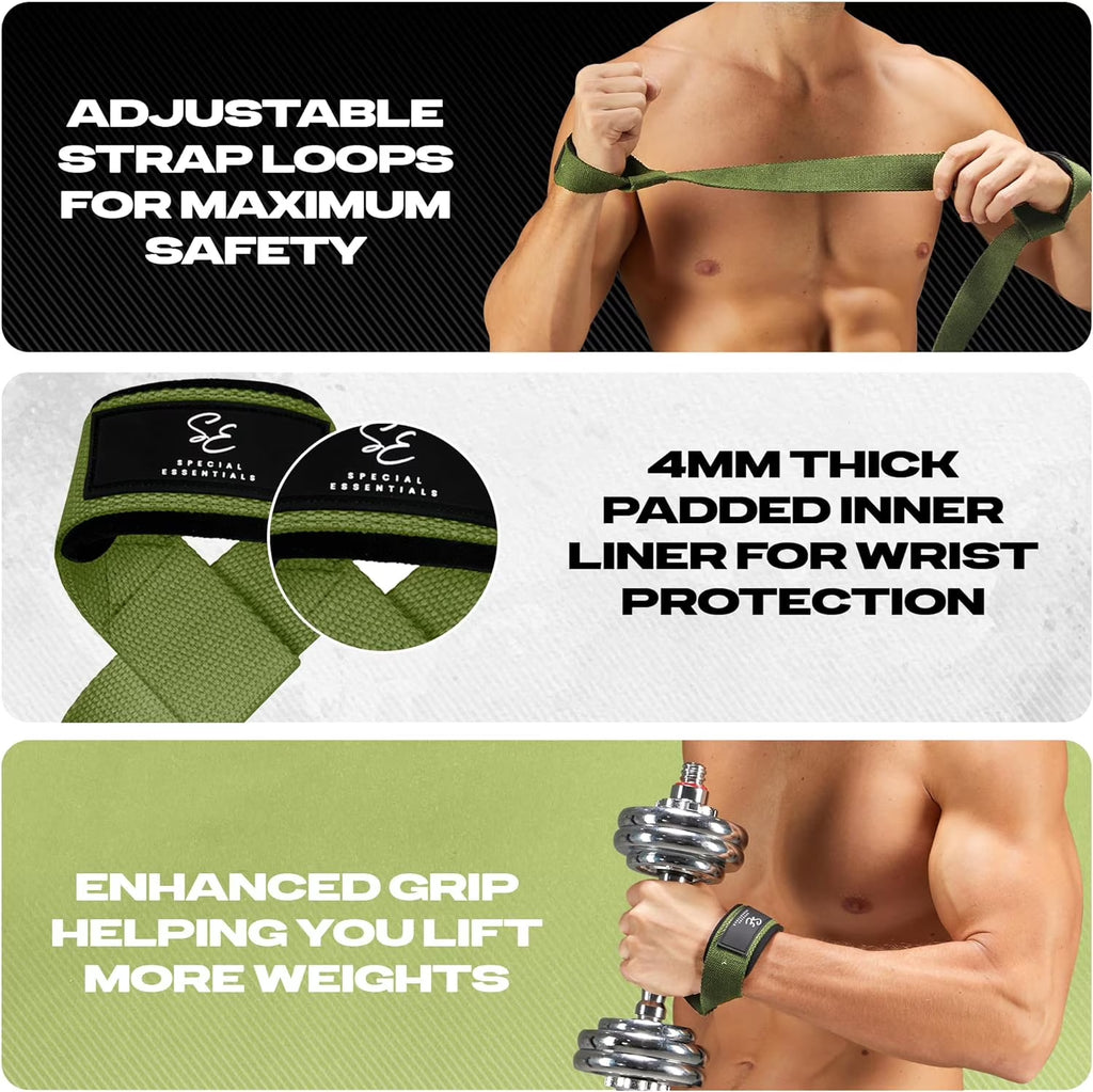 Weightlifting Wrist Straps – 2-Pack Adjustable Padded Neoprene Lifting Straps for Gym, for Men & Women