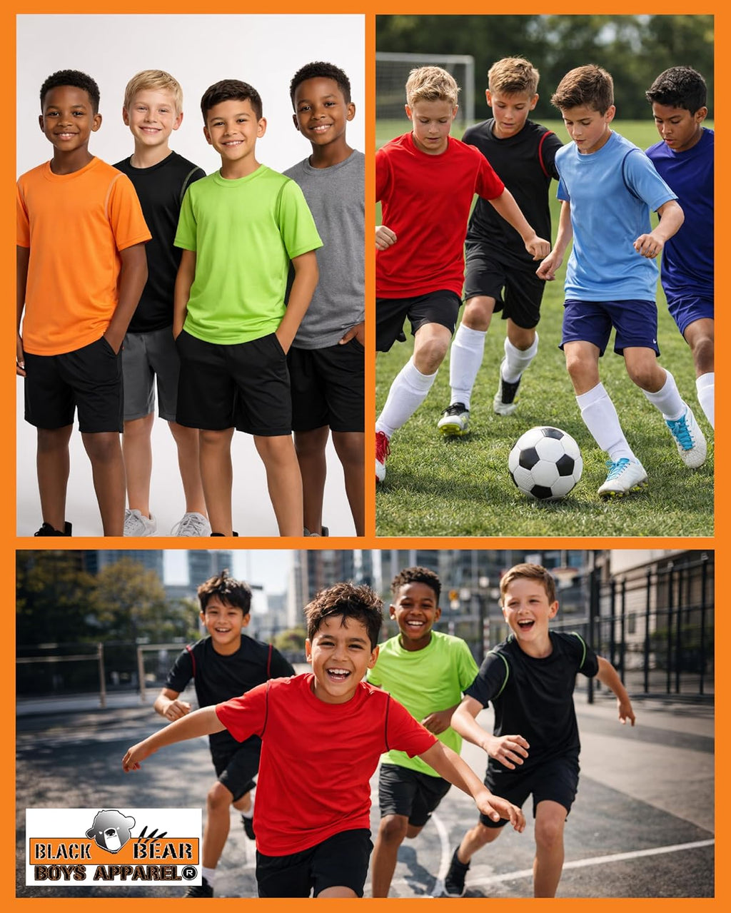 Boys' 4-Pack Active Dry Fit Shirts - Ideal for Young Athletes