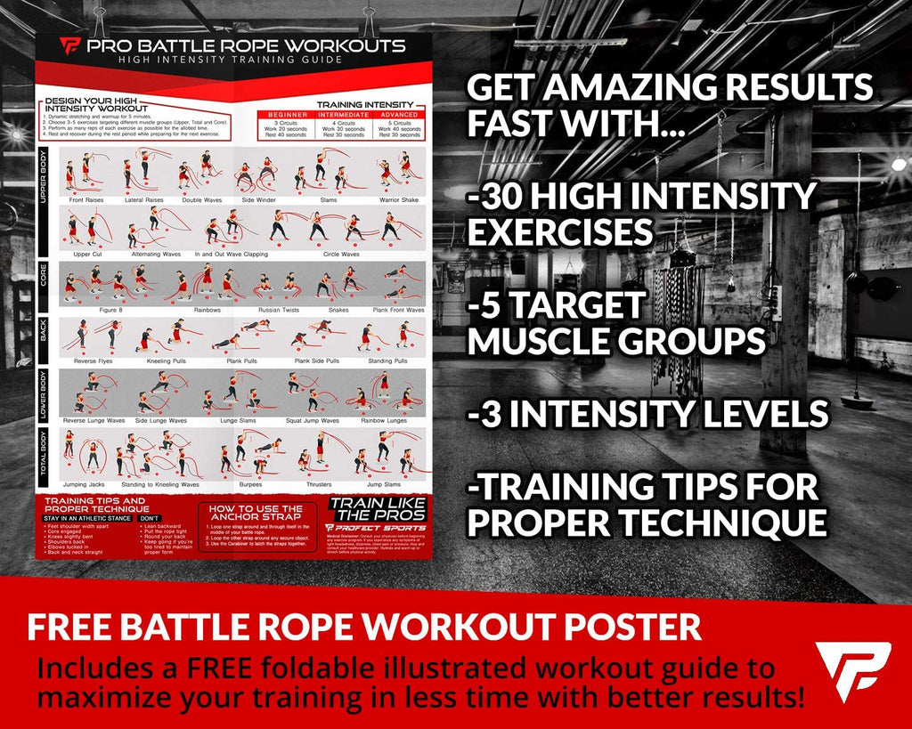 50 Ft Heavy Duty Battle Ropes with Protective Sleeve - Ultimate Strength Training & Cardio Tool for CrossFit Enthusiasts